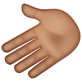 Leftwards Hand: Medium Skin Tone on WhatsApp