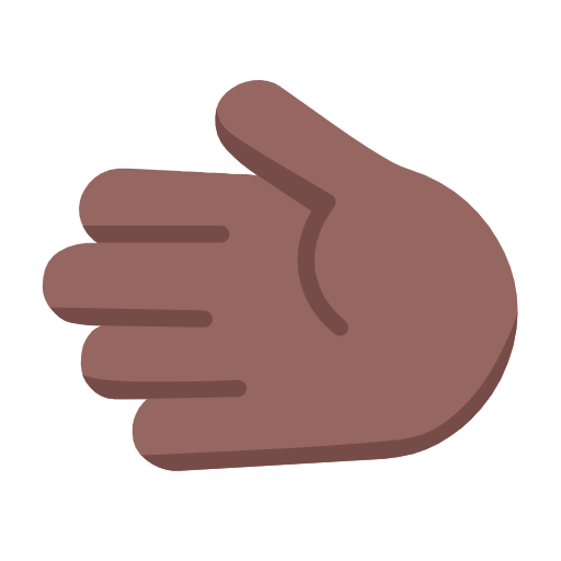 Leftwards Hand: Medium-Dark Skin Tone on Microsoft Fluent