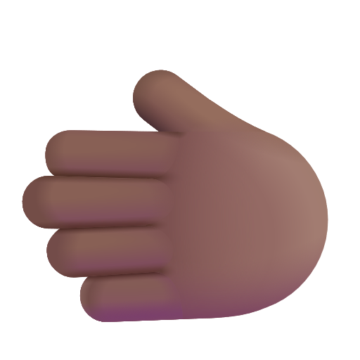 Leftwards Hand: Medium-Dark Skin Tone on Microsoft 3D