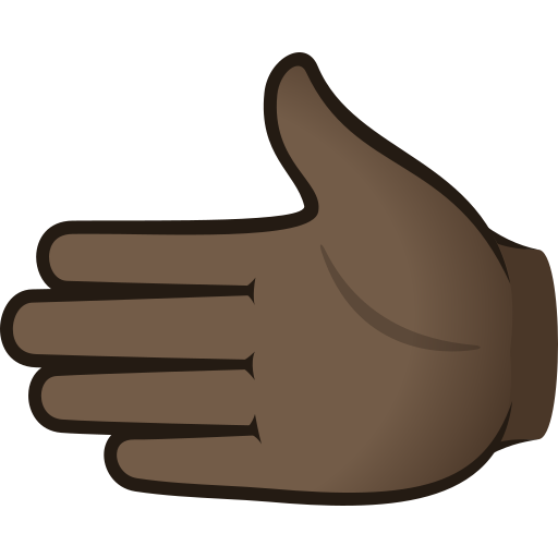 Leftwards Hand: Dark Skin Tone on JoyPixels