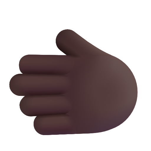 Leftwards Hand: Dark Skin Tone on Microsoft 3D