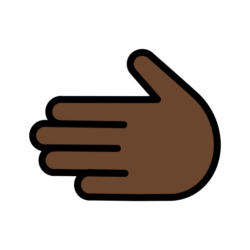 Leftwards Hand: Dark Skin Tone on OpenMoji