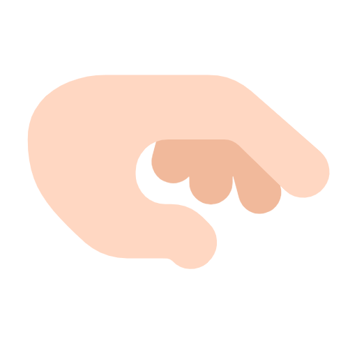 Palm Down Hand: Light Skin Tone on Microsoft Fluent