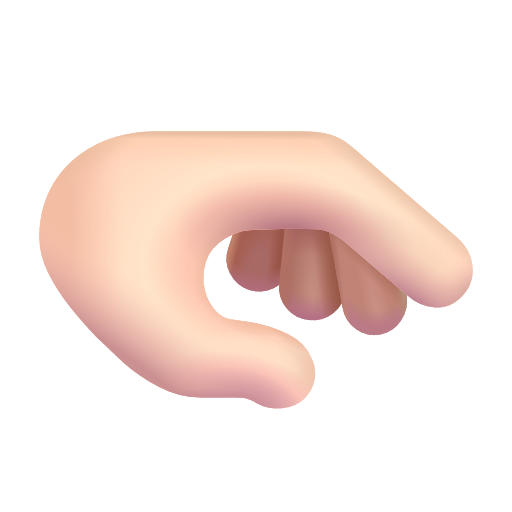 Palm Down Hand: Light Skin Tone on Microsoft 3D