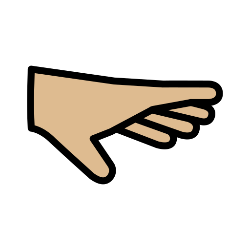 Palm Down Hand: Medium-Light Skin Tone on OpenMoji