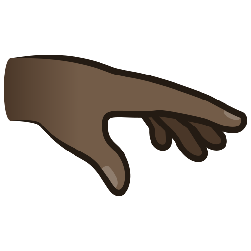Palm Down Hand: Dark Skin Tone on JoyPixels