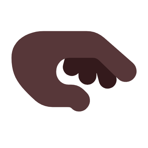Palm Down Hand: Dark Skin Tone on Microsoft Fluent