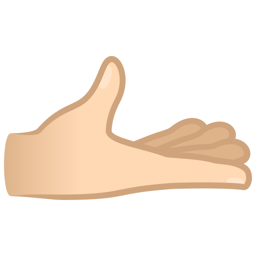 Palm Up Hand: Light Skin Tone on JoyPixels
