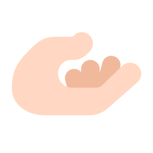 Palm Up Hand: Light Skin Tone on Microsoft Fluent
