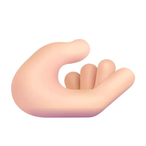 Palm Up Hand: Light Skin Tone on Microsoft 3D