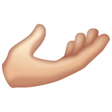 Palm Up Hand: Light Skin Tone on WhatsApp