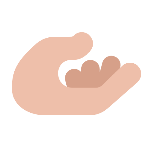 Palm Up Hand: Medium-Light Skin Tone on Microsoft Fluent