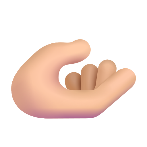 Palm Up Hand: Medium-Light Skin Tone on Microsoft 3D