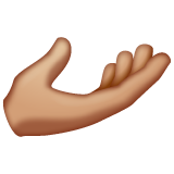 Palm Up Hand: Medium-Light Skin Tone on WhatsApp