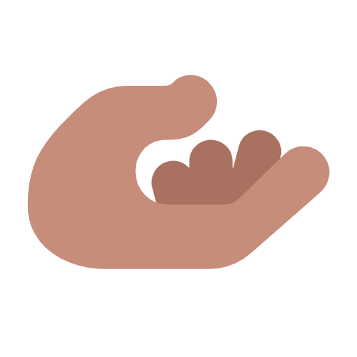 Palm Up Hand: Medium Skin Tone on Microsoft Fluent