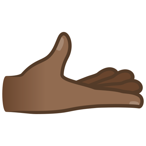 Palm Up Hand: Medium-Dark Skin Tone on JoyPixels