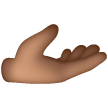 Palm Up Hand: Medium-Dark Skin Tone on Samsung
