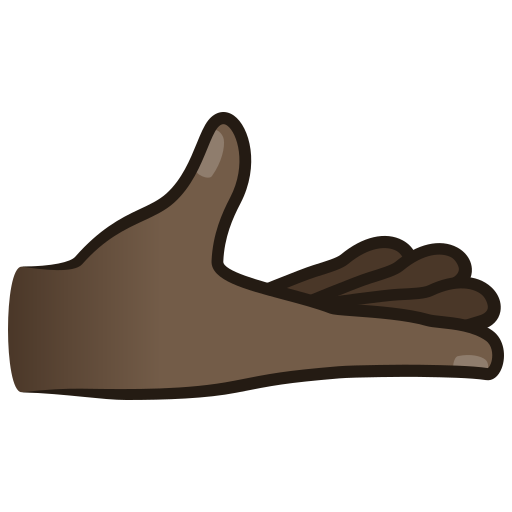 Palm Up Hand: Dark Skin Tone on JoyPixels