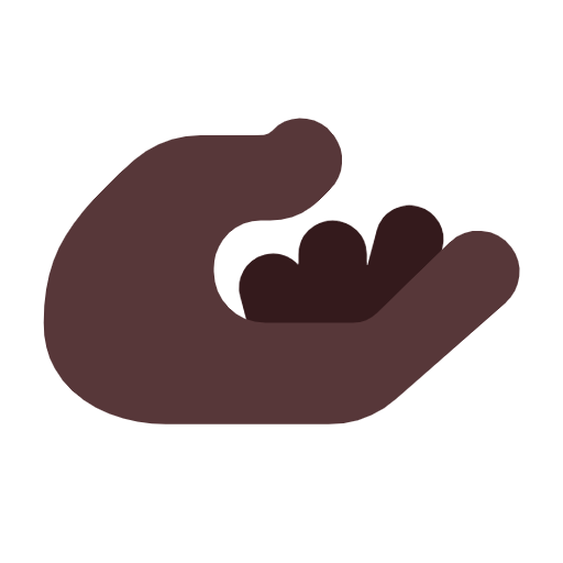 Palm Up Hand: Dark Skin Tone on Microsoft Fluent