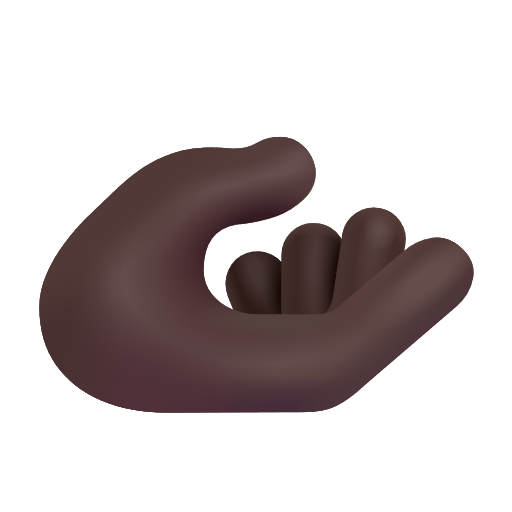 Palm Up Hand: Dark Skin Tone on Microsoft 3D
