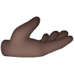 Palm Up Hand: Dark Skin Tone on Samsung