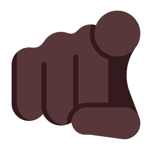 Index Pointing At The Viewer: Dark Skin Tone on Microsoft Fluent