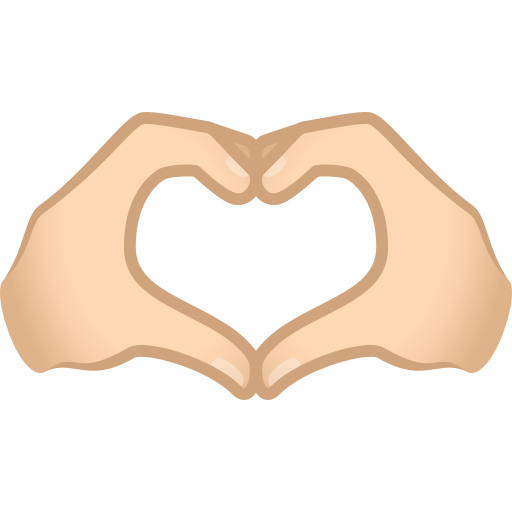 Heart Hands: Light Skin Tone on JoyPixels