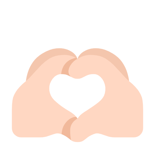 Heart Hands: Light Skin Tone on Microsoft Fluent