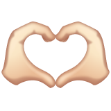 Heart Hands: Light Skin Tone on WhatsApp