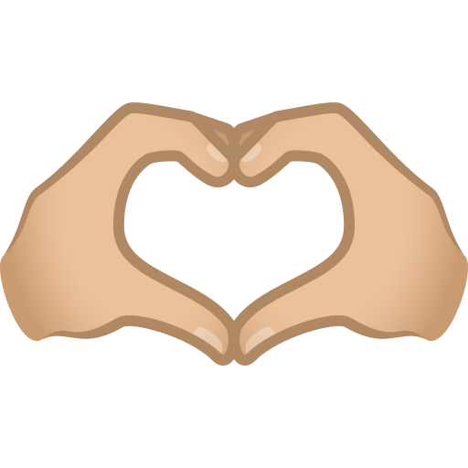 Heart Hands: Medium-Light Skin Tone on JoyPixels