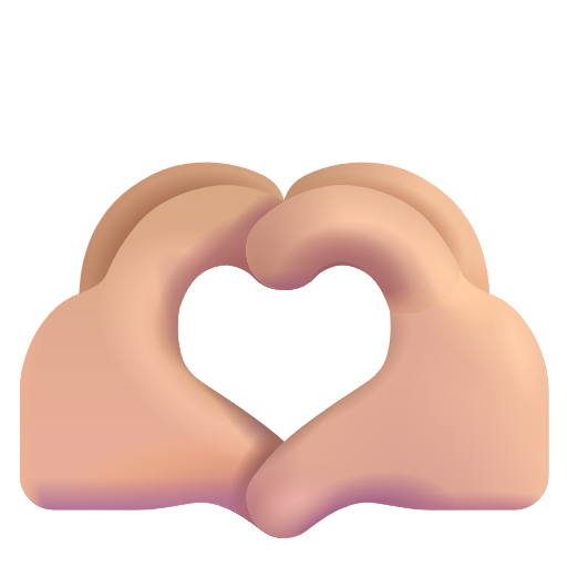 Heart Hands: Medium-Light Skin Tone on Microsoft 3D