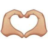 Heart Hands: Medium-Light Skin Tone on WhatsApp