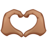 Heart Hands: Medium Skin Tone on WhatsApp