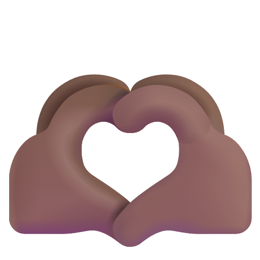 Heart Hands: Medium-Dark Skin Tone on Microsoft 3D