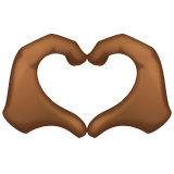 Heart Hands: Medium-Dark Skin Tone on WhatsApp