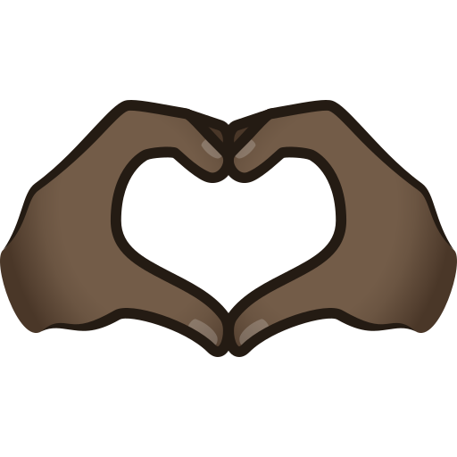 Heart Hands: Dark Skin Tone on JoyPixels