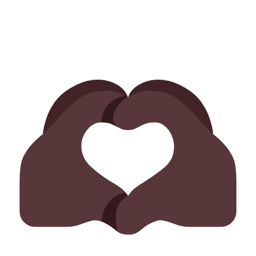 Heart Hands: Dark Skin Tone on Microsoft Fluent