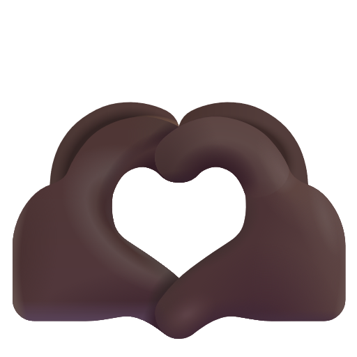 Heart Hands: Dark Skin Tone on Microsoft 3D