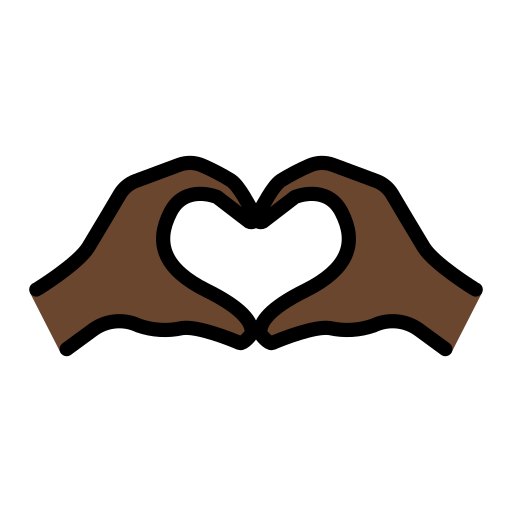 Heart Hands: Dark Skin Tone on OpenMoji