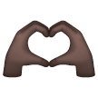 Heart Hands: Dark Skin Tone on Samsung