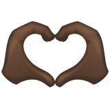 Heart Hands: Dark Skin Tone on WhatsApp