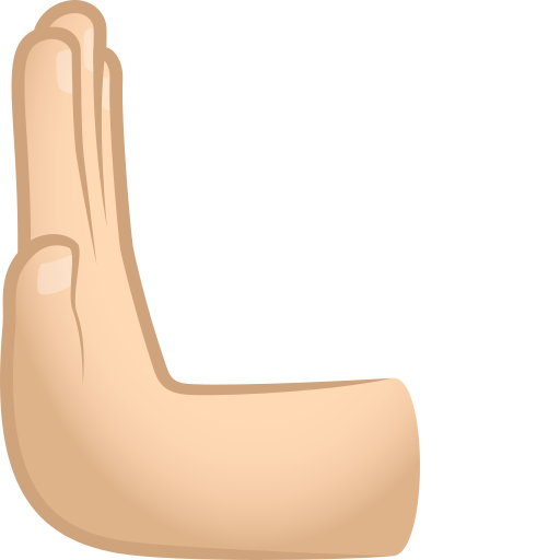 Leftwards Pushing Hand: Light Skin Tone on JoyPixels