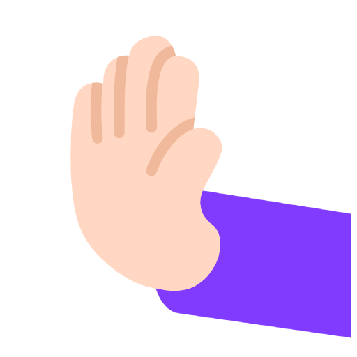 Leftwards Pushing Hand: Light Skin Tone on Microsoft Fluent
