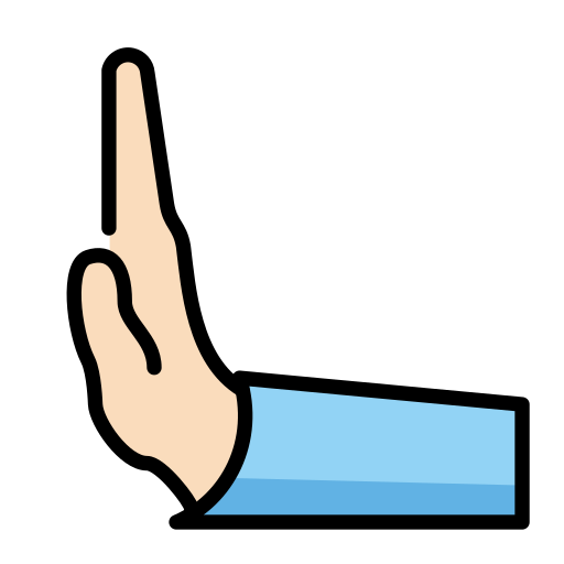 Leftwards Pushing Hand: Light Skin Tone on OpenMoji