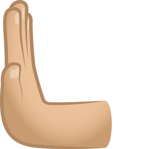 Leftwards Pushing Hand: Medium-Light Skin Tone on JoyPixels