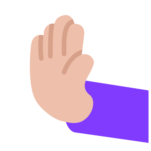 Leftwards Pushing Hand: Medium-Light Skin Tone on Microsoft Fluent