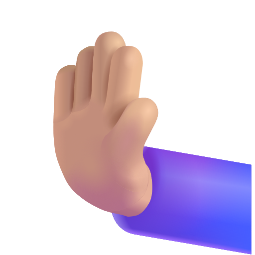 Leftwards Pushing Hand: Medium-Light Skin Tone on Microsoft 3D