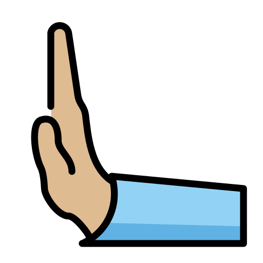 Leftwards Pushing Hand: Medium-Light Skin Tone on OpenMoji