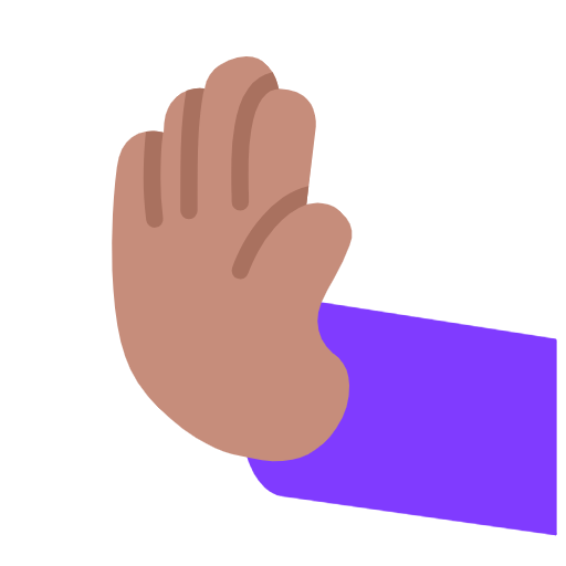 Leftwards Pushing Hand: Medium Skin Tone on Microsoft Fluent