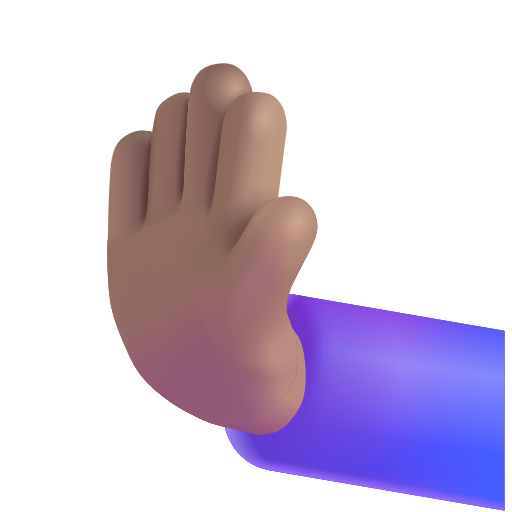 Leftwards Pushing Hand: Medium Skin Tone on Microsoft 3D